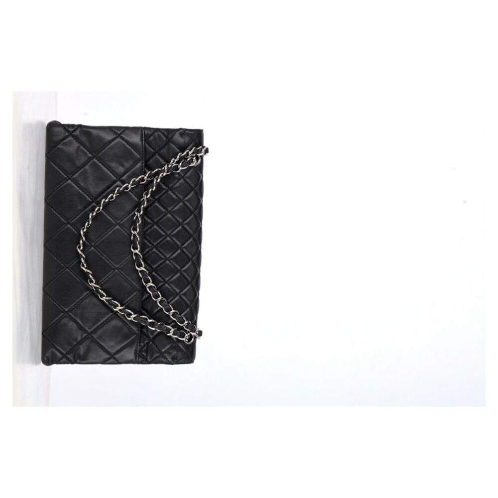 Chanel Maxi Quilted In The Business Flap Bag in Black Calfskin Leather